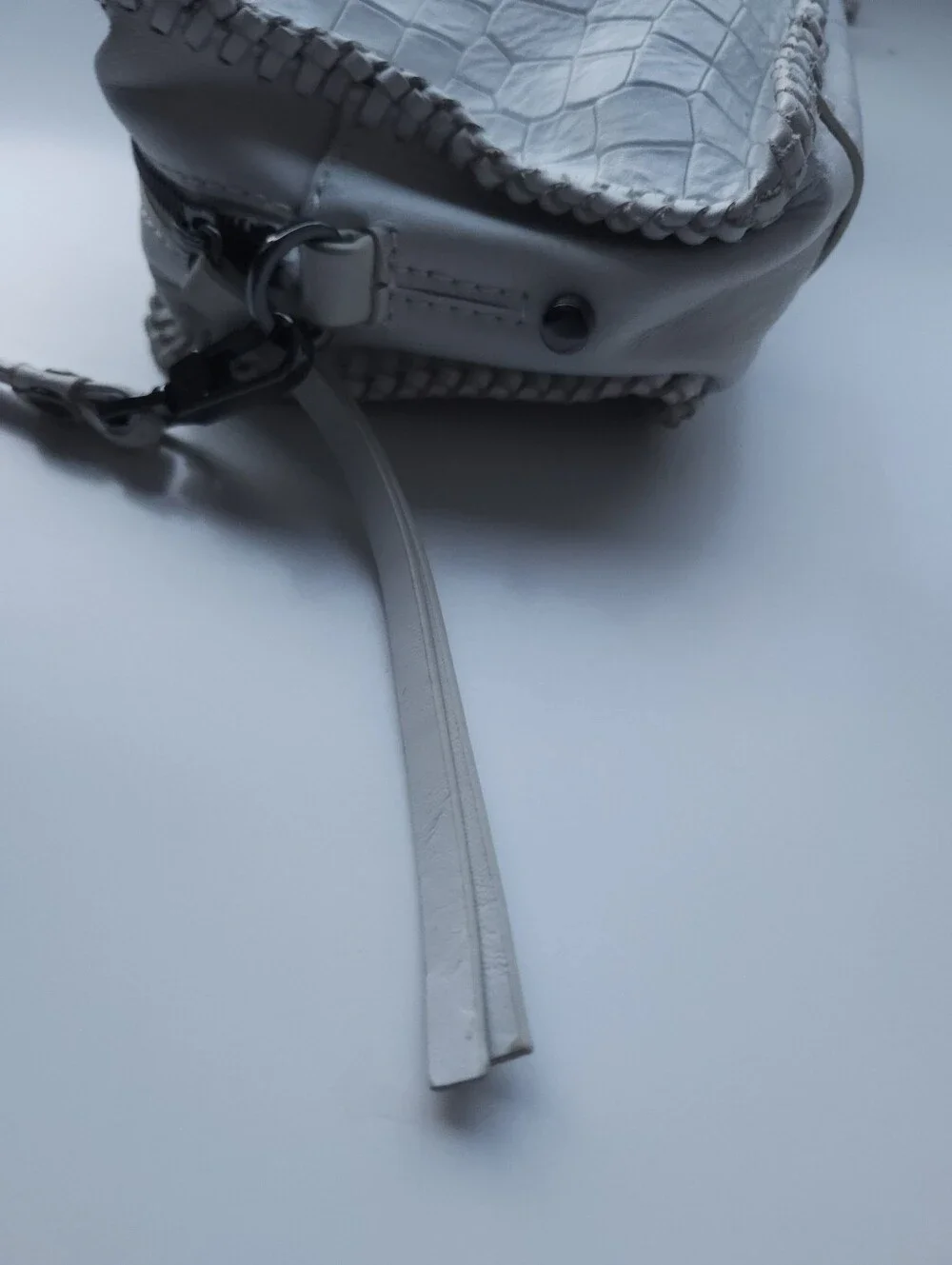 New Botkier White Croc Embossed Leather Petite Crossbody Bag